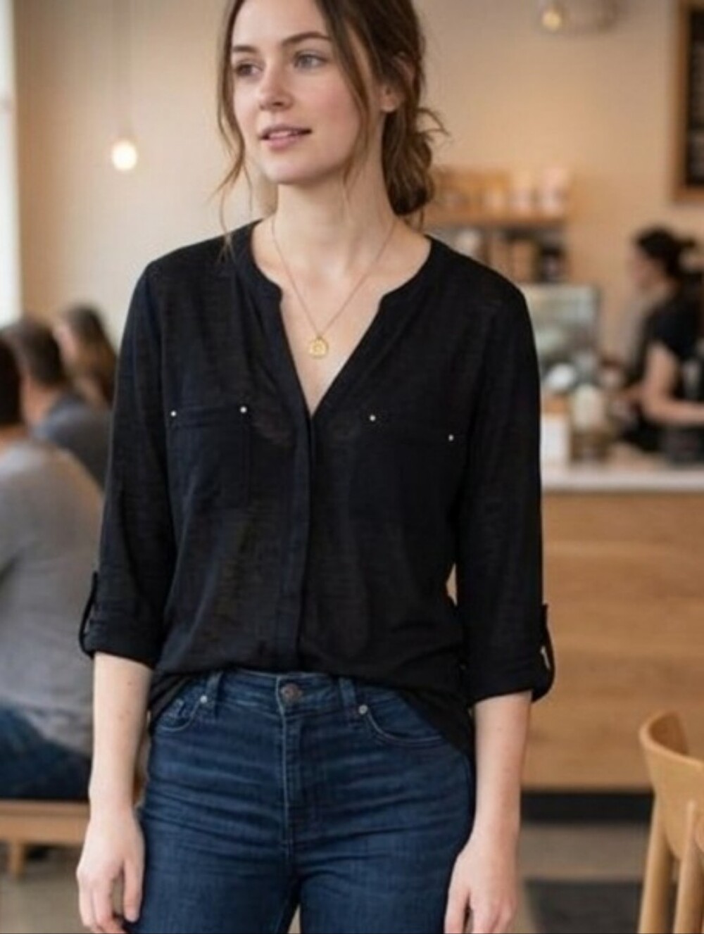Doe & Rae Black Blouse